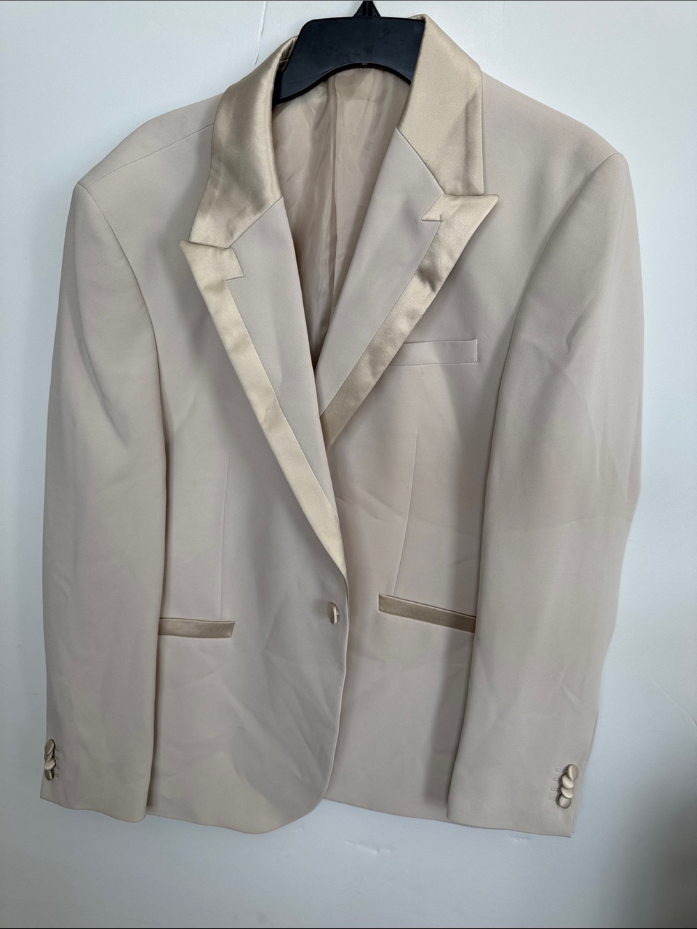 Topman Beige Satin-Trim Tuxedo Jacket